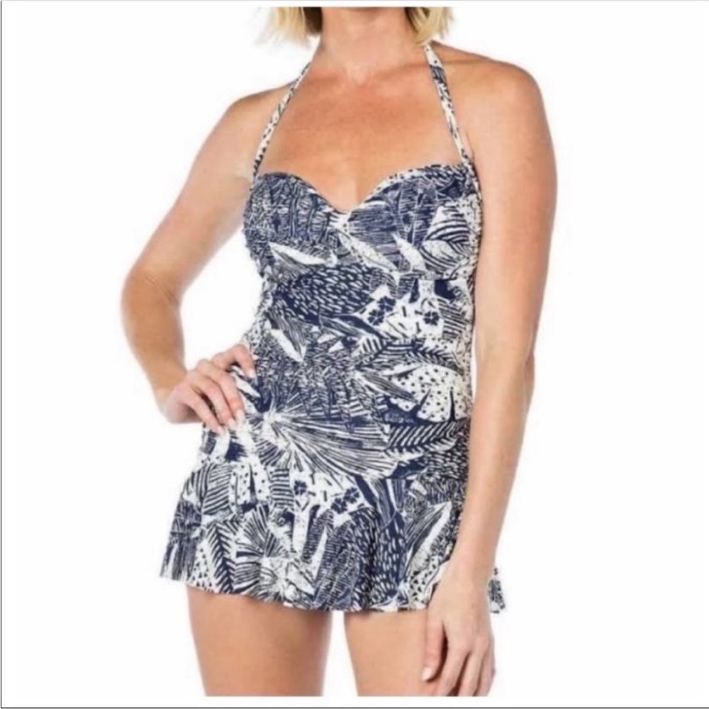 Nordstrom Rose Marie Reid One Piece Halter Dress Women’s Swimsuit✨